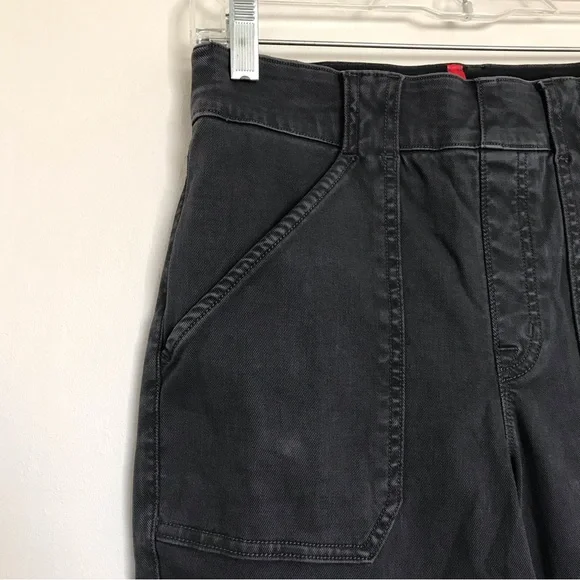 SPANX Stretch Twill Ankle Cargo Pants in Washed Black Size Large NEW Slimming